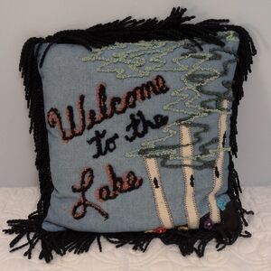 Vintage Cindy Owings Designs, Inc. "Welcome To The Lake" Pillow